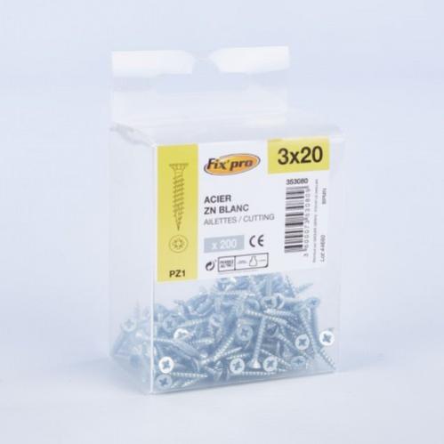 Vis à Bois Agglo Viswood Tête Fraisée PZ Acier Zingué 3x10 Mm - Lot Neuf
