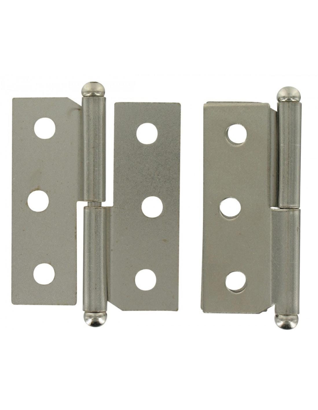 PAUMELLE MEUBLE H40XL50 GAUCHE ACIER NICKELE x2 - NORAIL PAUMELLE MEUBLE H40XL50 GAUCHE ACIER NICKELE x2 - NORAIL