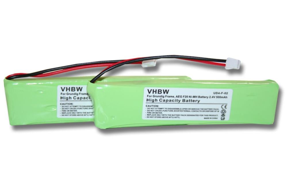 2 batteries 500mAh pour téléphone fixe sans fil Grundig Frame A