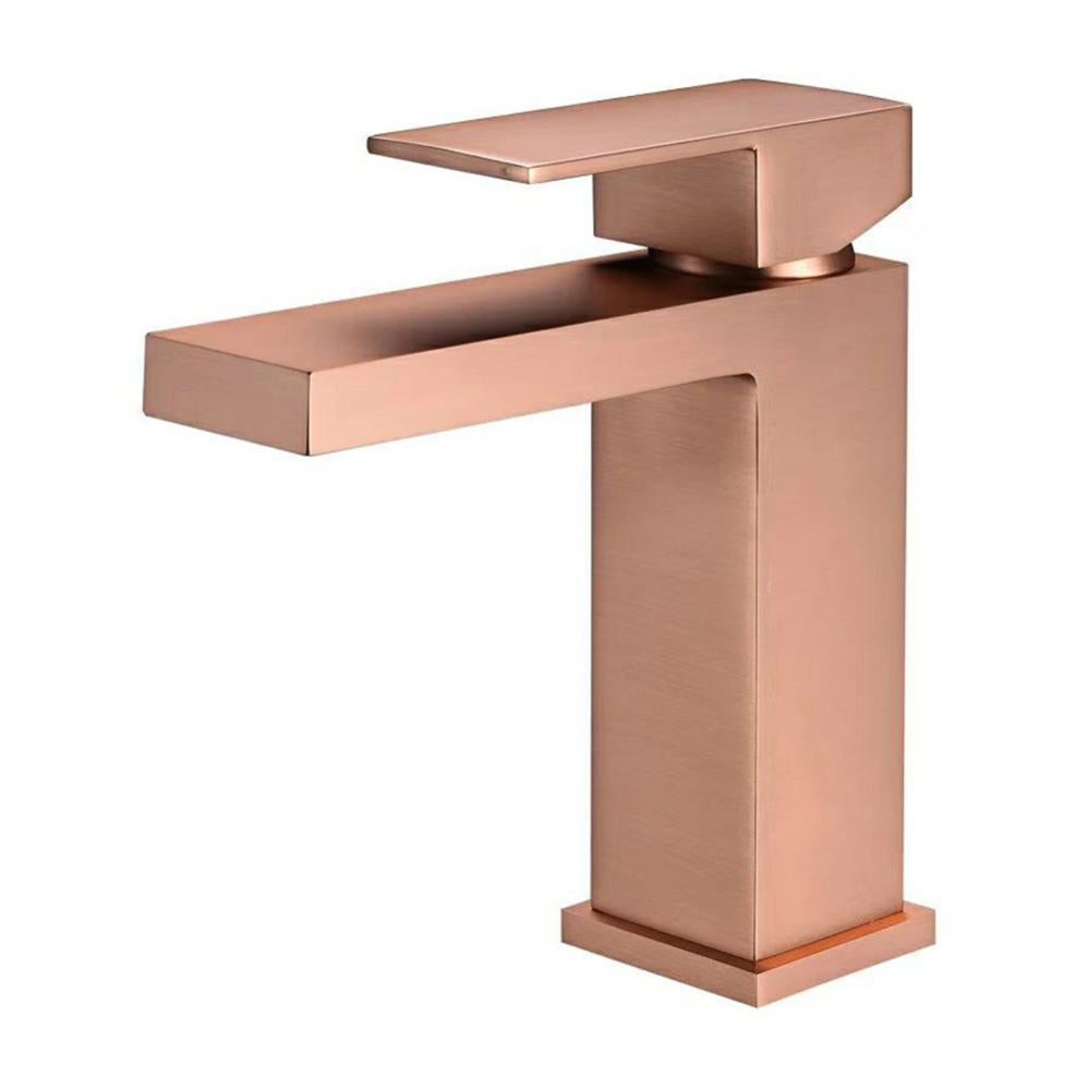 Miscelatore a parete per lavabo in oro rosa spazzolato - Leros | Leroy