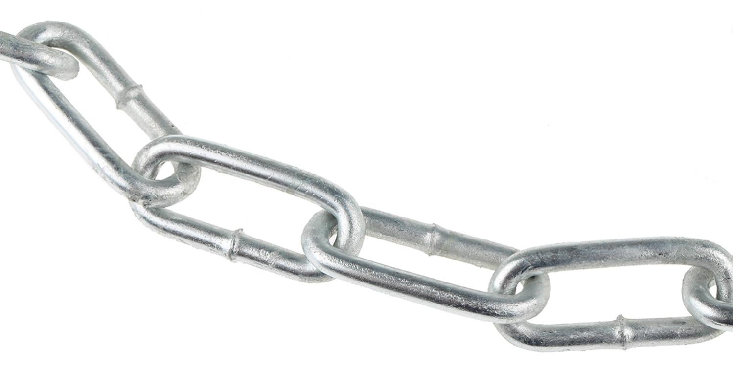 Vertébrale Pour Vache Chaîne Galvanisé Avec Anneau 8 Mm En 2 Pièces Chaîne Acier Galvanisé - 2.5 Mm - 5 M - Résistant à La Vertébrale Pour Vache Chaîne Galvanisé Avec Anneau 8 Mm 2