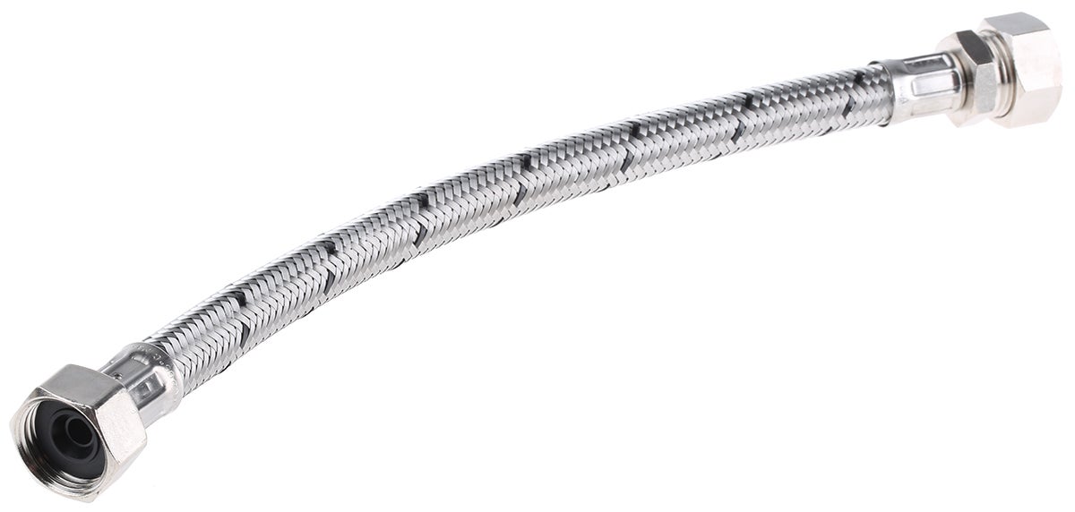Tuyau flexible 15 bar, longueur 300mm, BSP 1/2 femelle vers Compression 15  mm EPDM ( Prix pour 1 )