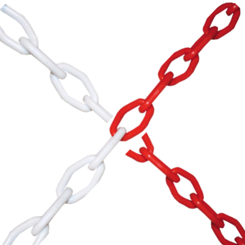 Chaîne Plastique Rouge Et Blanche 6mm X 25m - Signalisation Et Délimitation