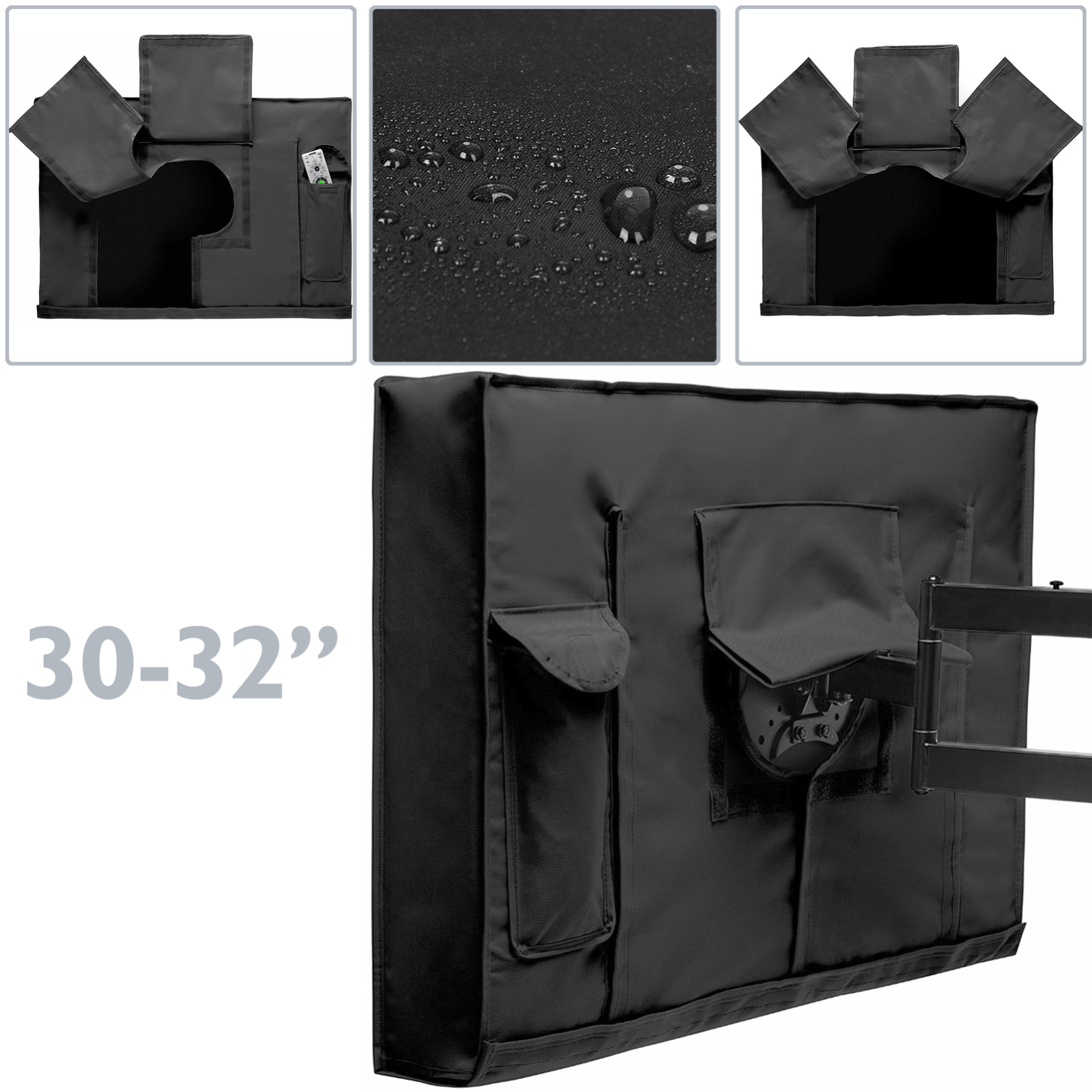 Housse Anti-poussière Pour écran TV 43-46 Pouces - Tissu Extensible Noir Pour Téléviseurs LED, LCD, Muraux Ou De Bureau