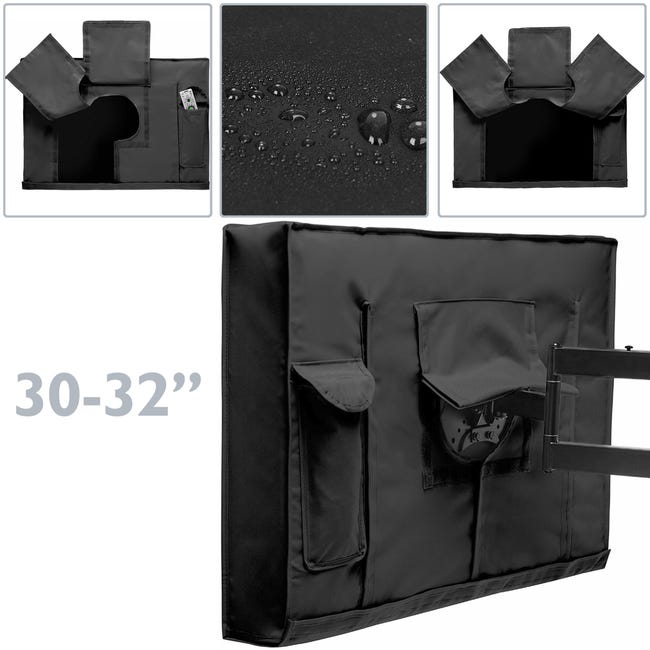 Housse Anti-poussière Pour écran TV 43-46 Pouces - Tissu Extensible Noir Pour Téléviseurs LED, LCD, Muraux Ou De Bureau