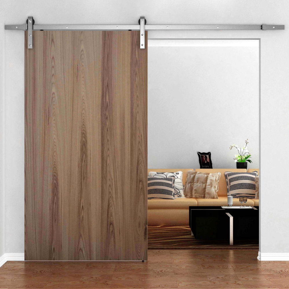 Système De Rail Suspendu De Porte Coulissante De Couleur Acier Ombragée 2m Fixation Latérale
