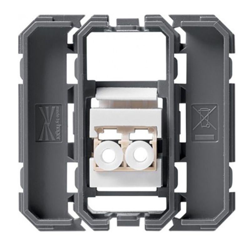 Prise optique gallery prise traversante LC 2 modules Hager Leroy Merlin