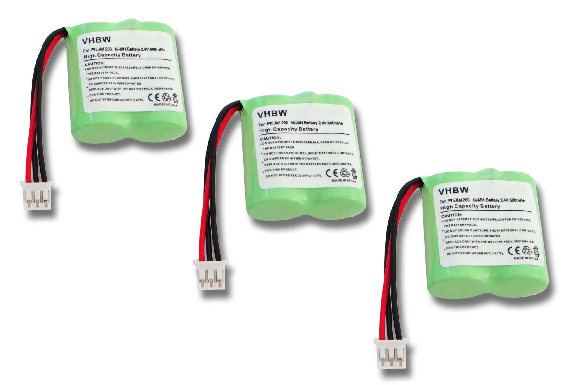 MD82877 Pack avantageux 3X Batterie NI-MH 600mAh 2.4V pour MEDION MD81877 Remplace 5M702BMX GP0845 MD82771 etc GP0827