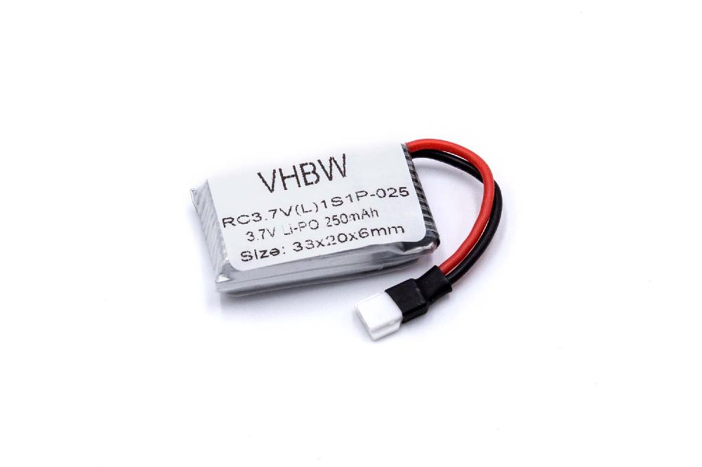 Vhbw Li-Polymer Batterie 250mAh (3.7V) compatible avec maquettes, drone