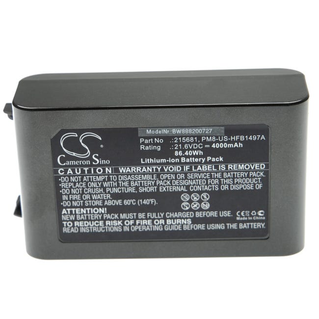 Vhbw batterie compatible avec Dyson V8 Animal, V8 Animal Exclusive, V8  Fluffy, V8 Range aspirateur Home Cleaner (4000mAh, 21,6V, Li-Ion)