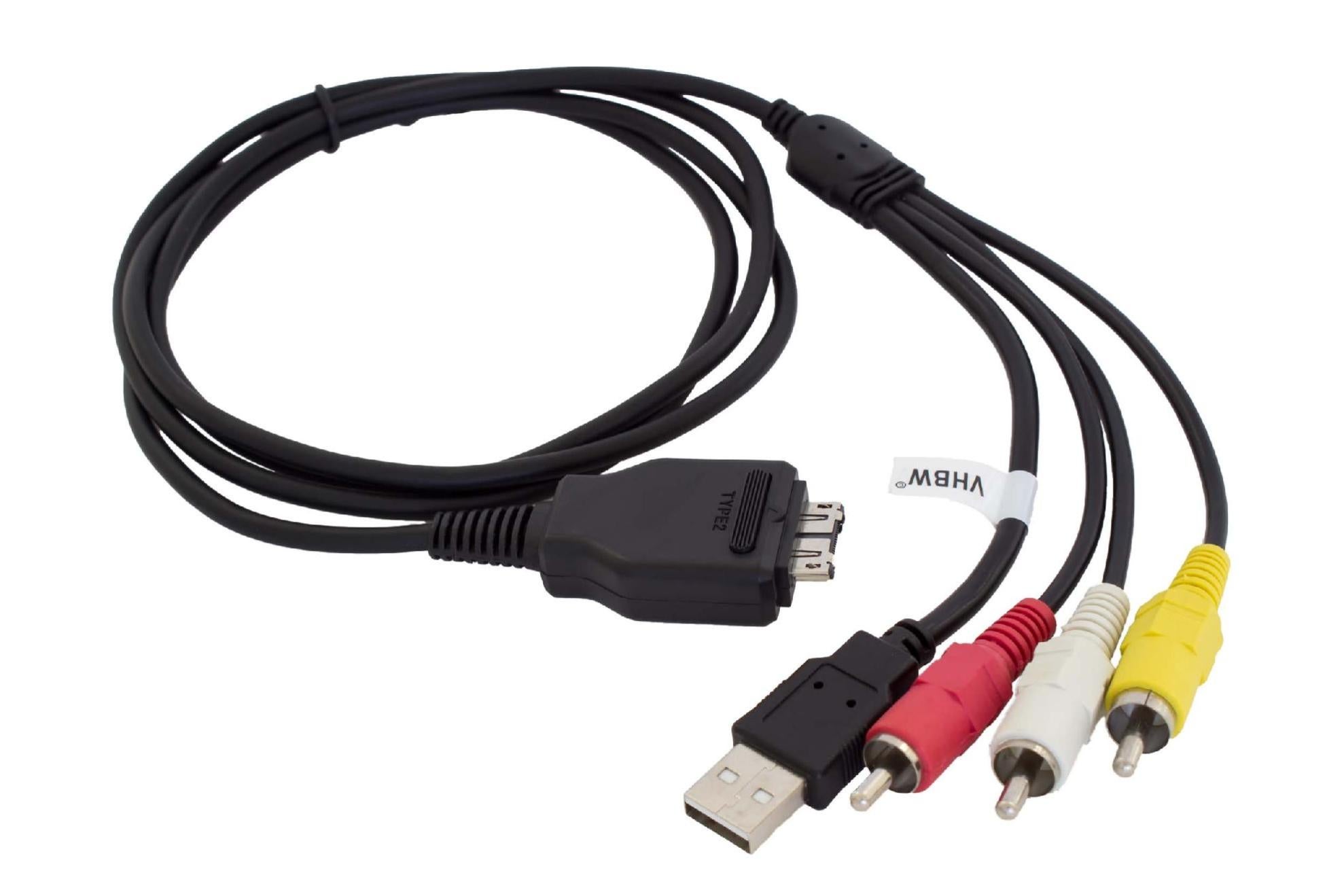 Vhbw Adaptateur audio video AV câble en composite avec prise USB