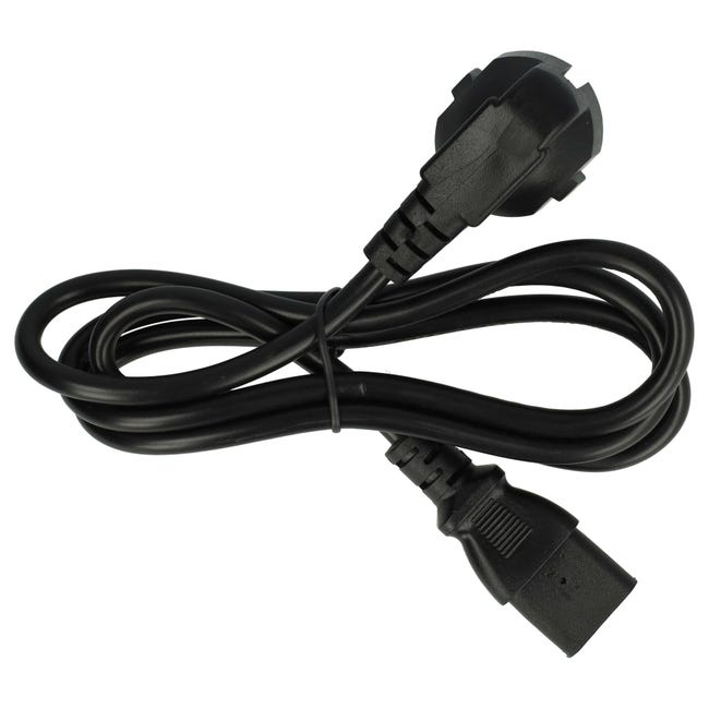 Vhbw Câble d'alimentation cordon électrique Schuko Secteur Prise C13 3  dents 1.2m pour PC portable, Monitor, Imprimante