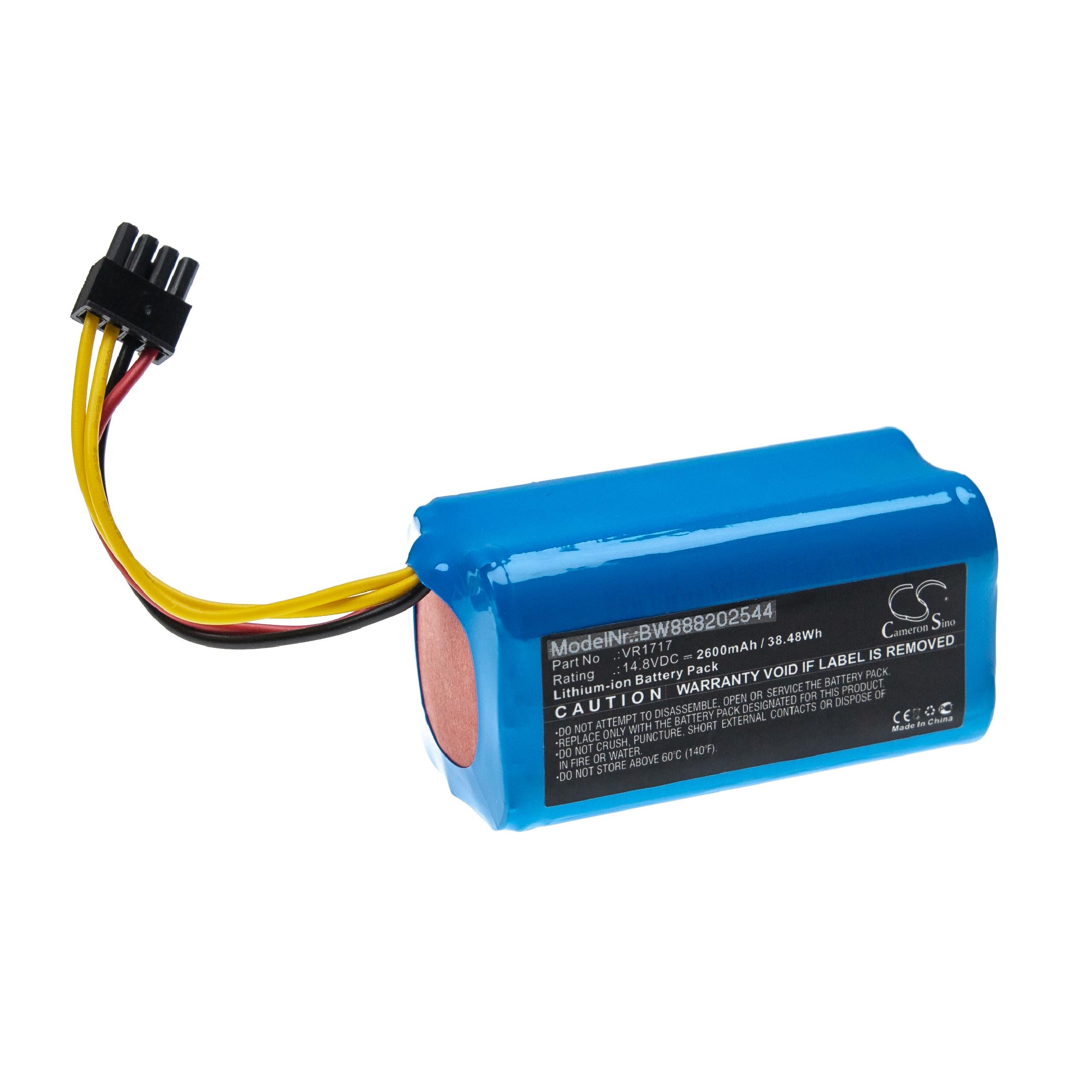 Vhbw batería recargable reemplaza proscenic vr1717 para aspiradora, robot limpieza (2600 mah, 14,8 v, li-ion)