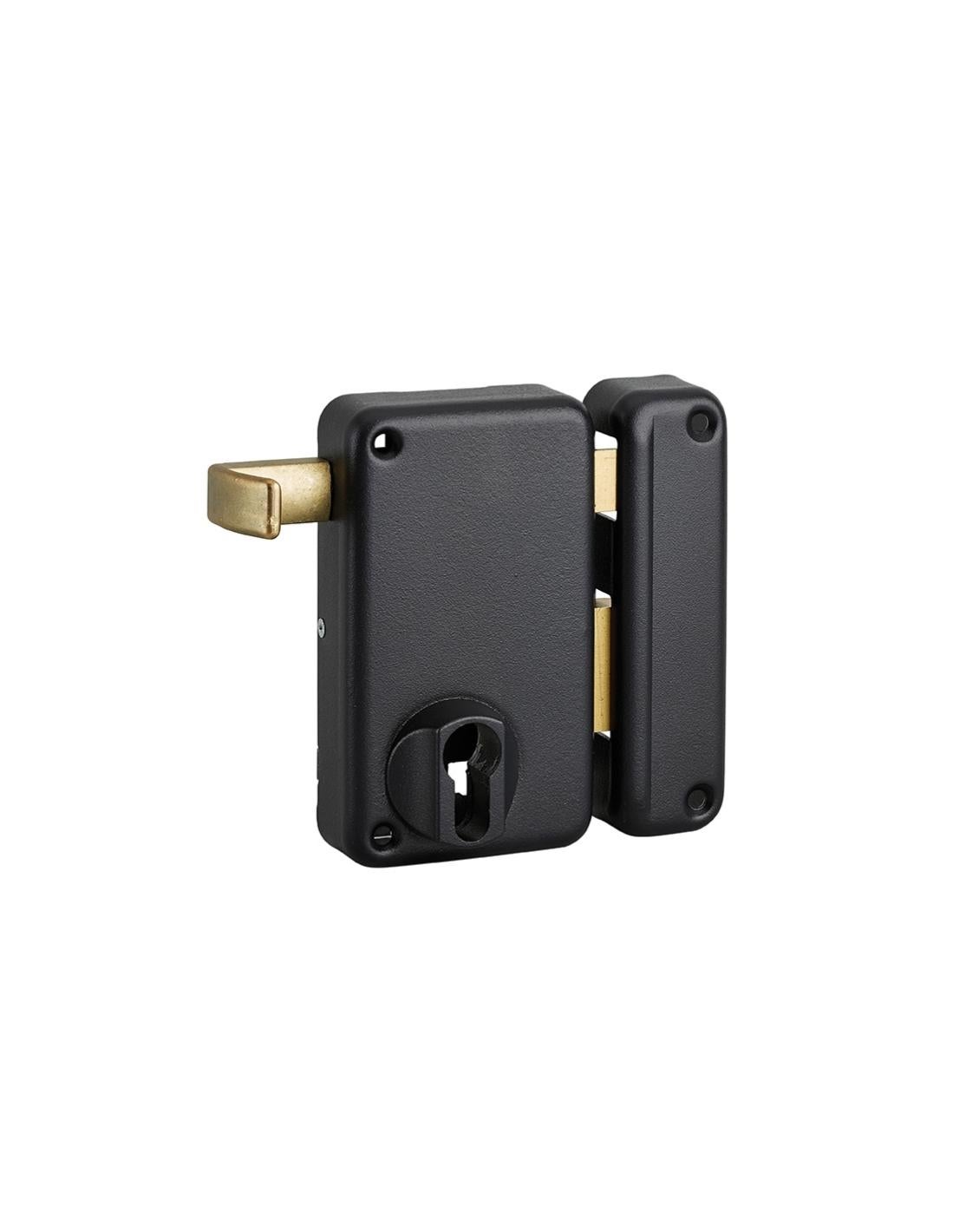 Serratura Orizzontale Per Porta Cantina - Catenaccio Con Chiave, Asse 50mm, Nero, THIRARD - Foto 10