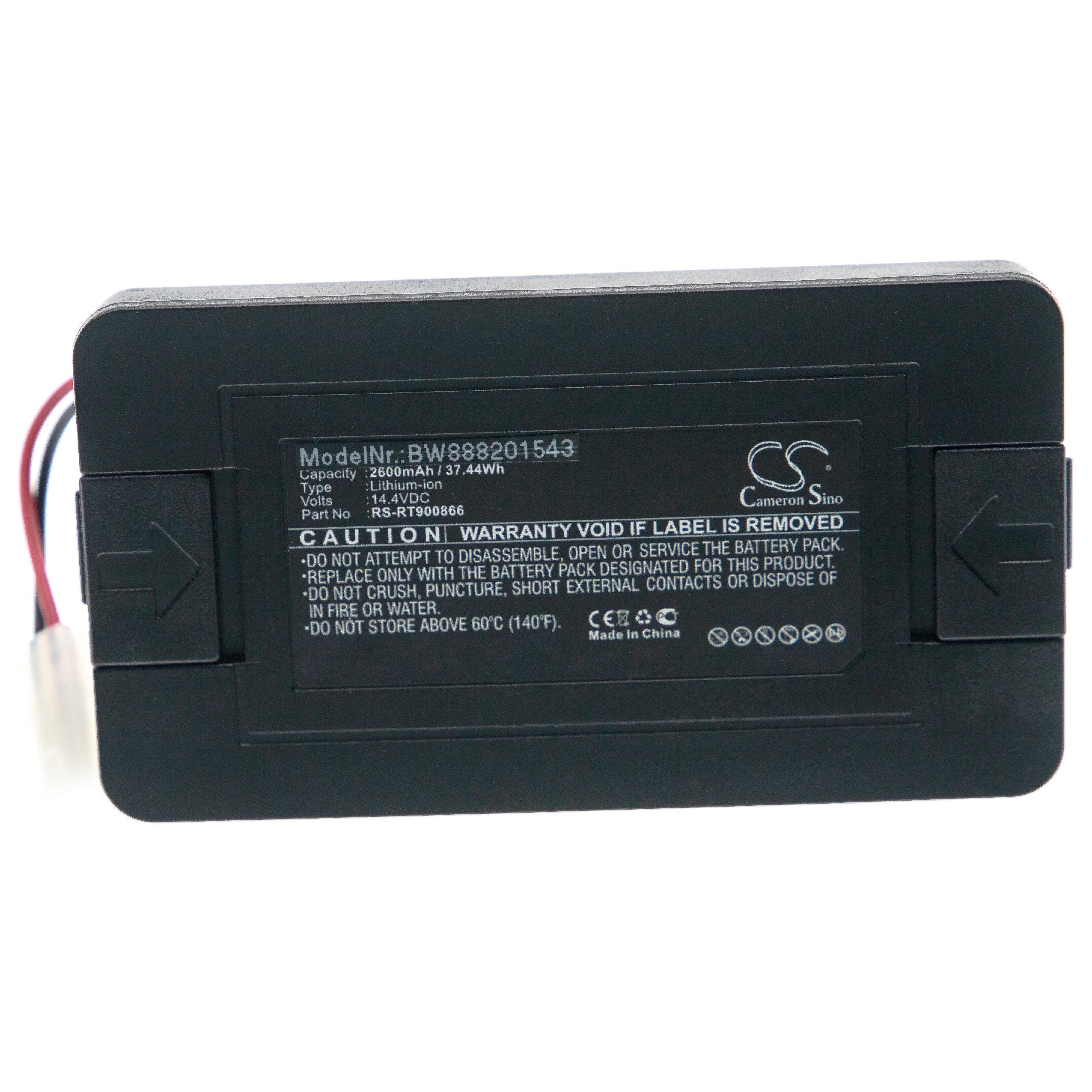 Vhbw batteria compatibile con Rowenta Smart Force Essential Aqua RR6971,  RR6971WH home cleaner Nero (2600mAh, 14,4V, Li-Ion)