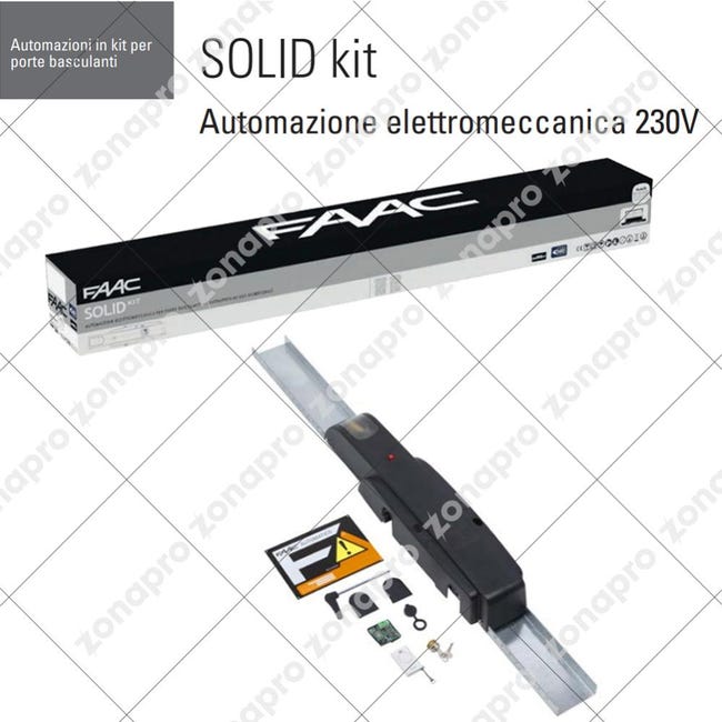 D1000-KIT - FAAC D1000 KIT PER AUTOMAZIONE PORTE GARAGE Basculanti E Sezionali Attuatore Elettromeccanico A Traino 24v - Foto 2