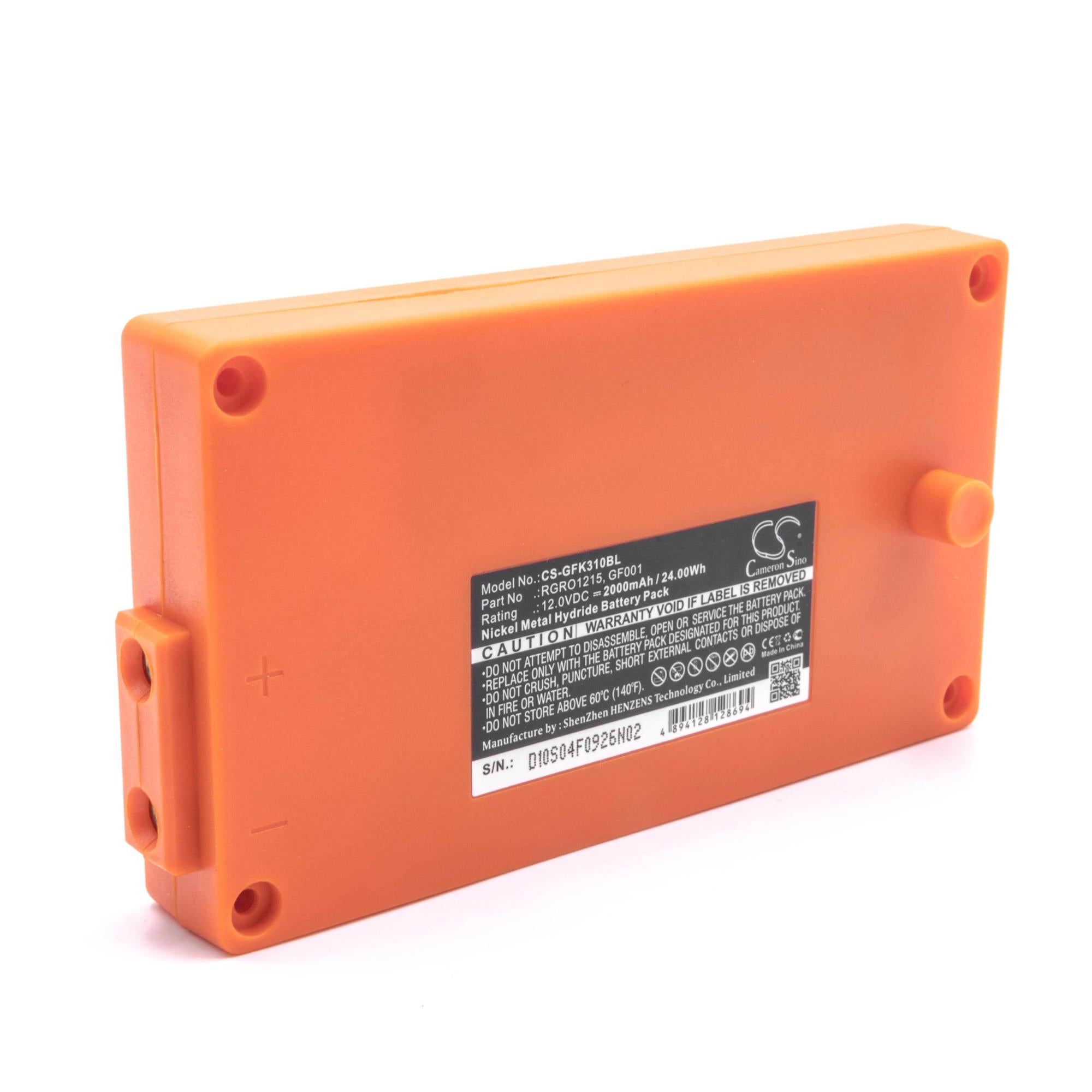 Akku für Gross Funk 12 V 2000 mAh NiMh 100-000-134 SE889 K2 T 24 T30 T31 T52 T53