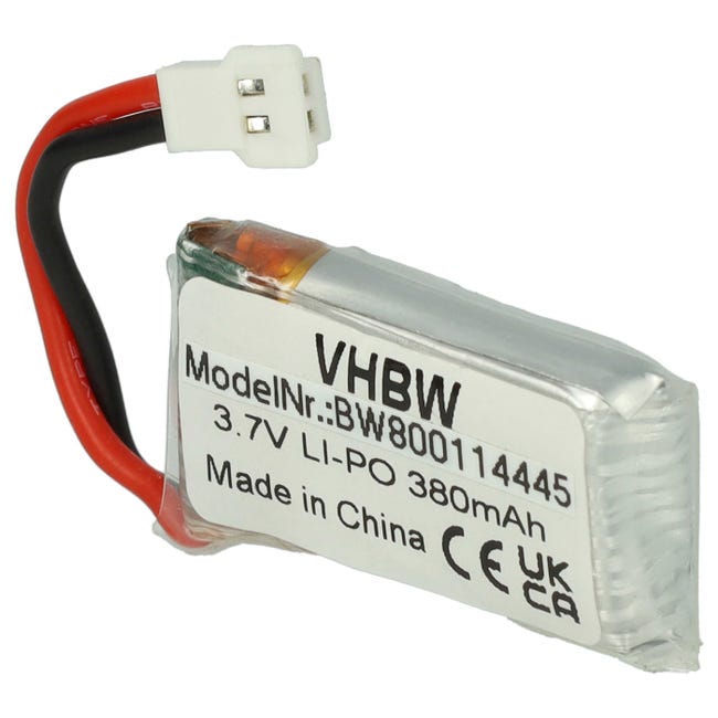Vhbw Batterie compatible avec Carrera CRC X1 (503001), RC Video ONE  (503003) drone (380mAh, 3,7V, Li-polymère)
