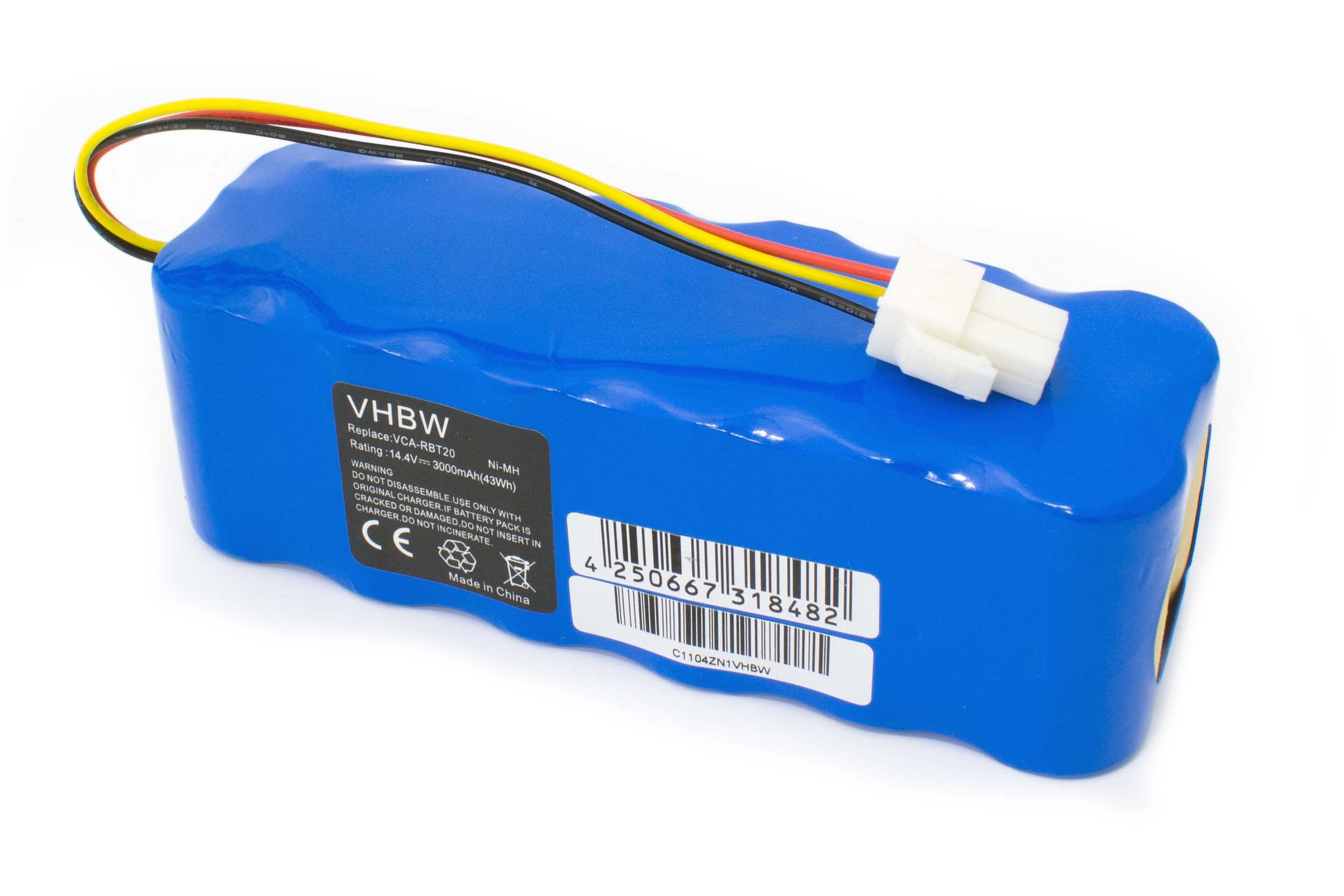 14.4V vhbw Li-Ion batteria 3000mAh compatibile con Samsung Navibot VCR8845,VCR8845T3A,VCR8846,VCR8847,VCR8848,VCR8849,VCR8850 sostituisce VCA-RBT20 
