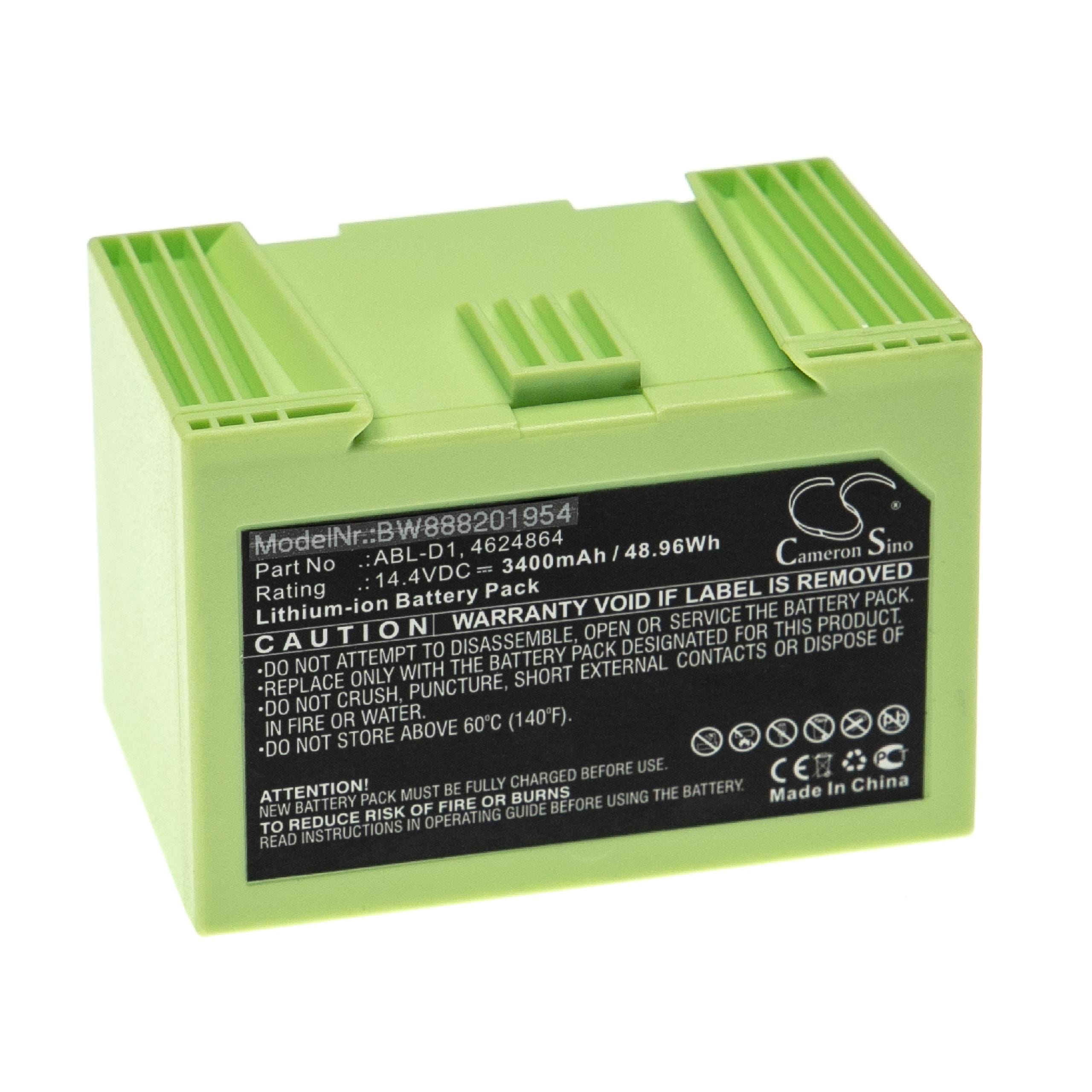 Vhbw batteria compatibile con iRobot Roomba i3, i31502F, i4, i7, i7+,  i7158, i7550 aspirapolvere home cleaner (3400mAh, 14,4V, Li-Ion)