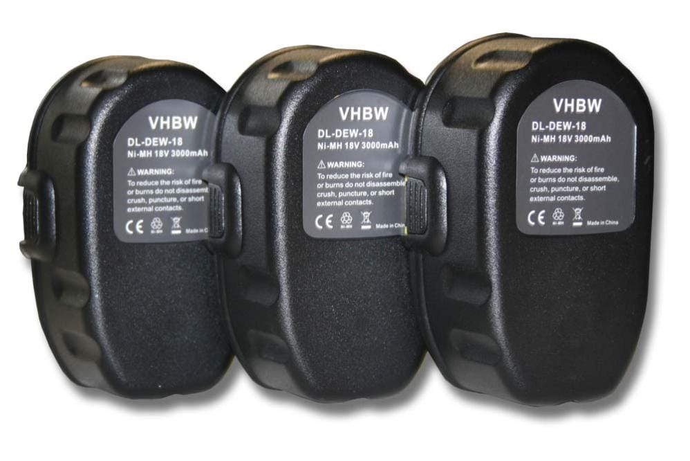 Lot 3 batteries vhbw 3000mAh pour outils Dewalt DC515N DC520KA