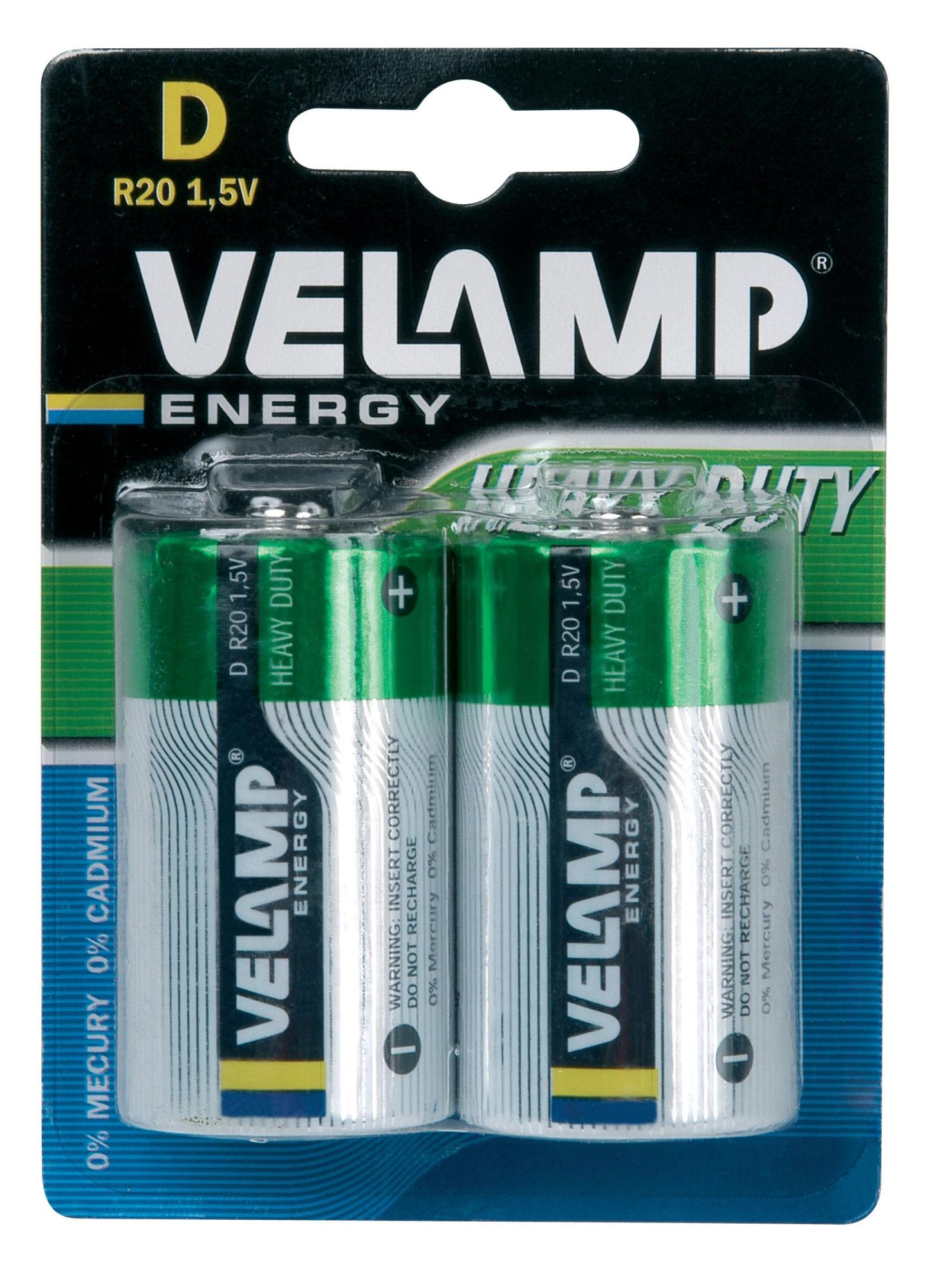 Pila zinco carbone, torcia, R20 D, 1,5V. Blister di 2 pile | Leroy Merlin