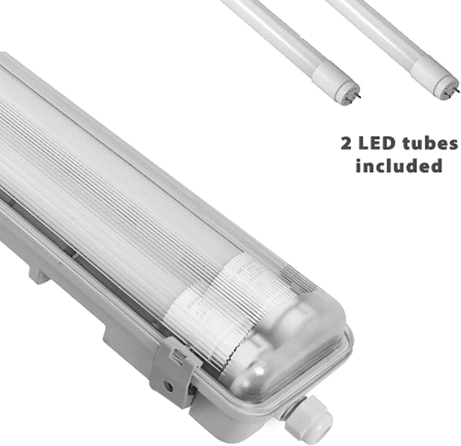 Réglette IP65 munie de 2 tubes LED de 150cm. 2x22W, 4000K