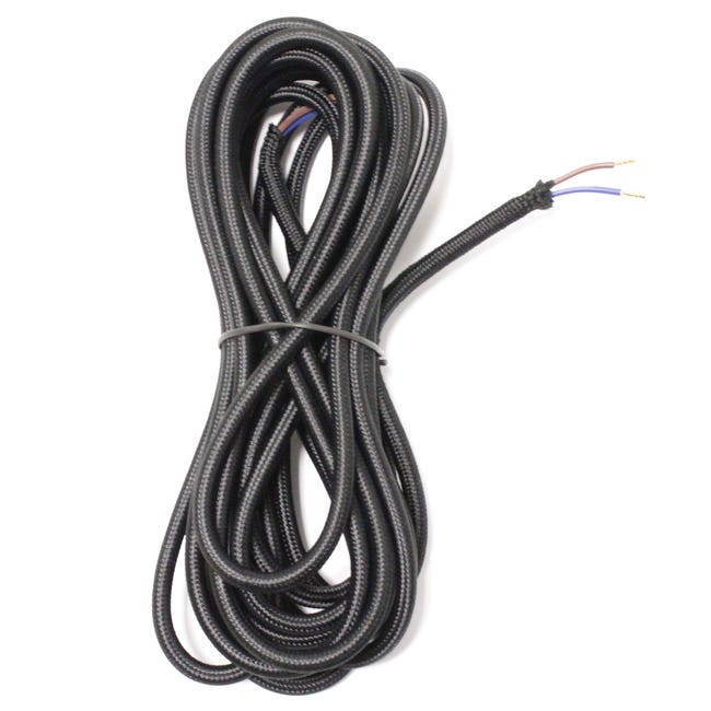 Cable trenzado 3 hilos Negro (sección 3x0,75mm²) - Decocables