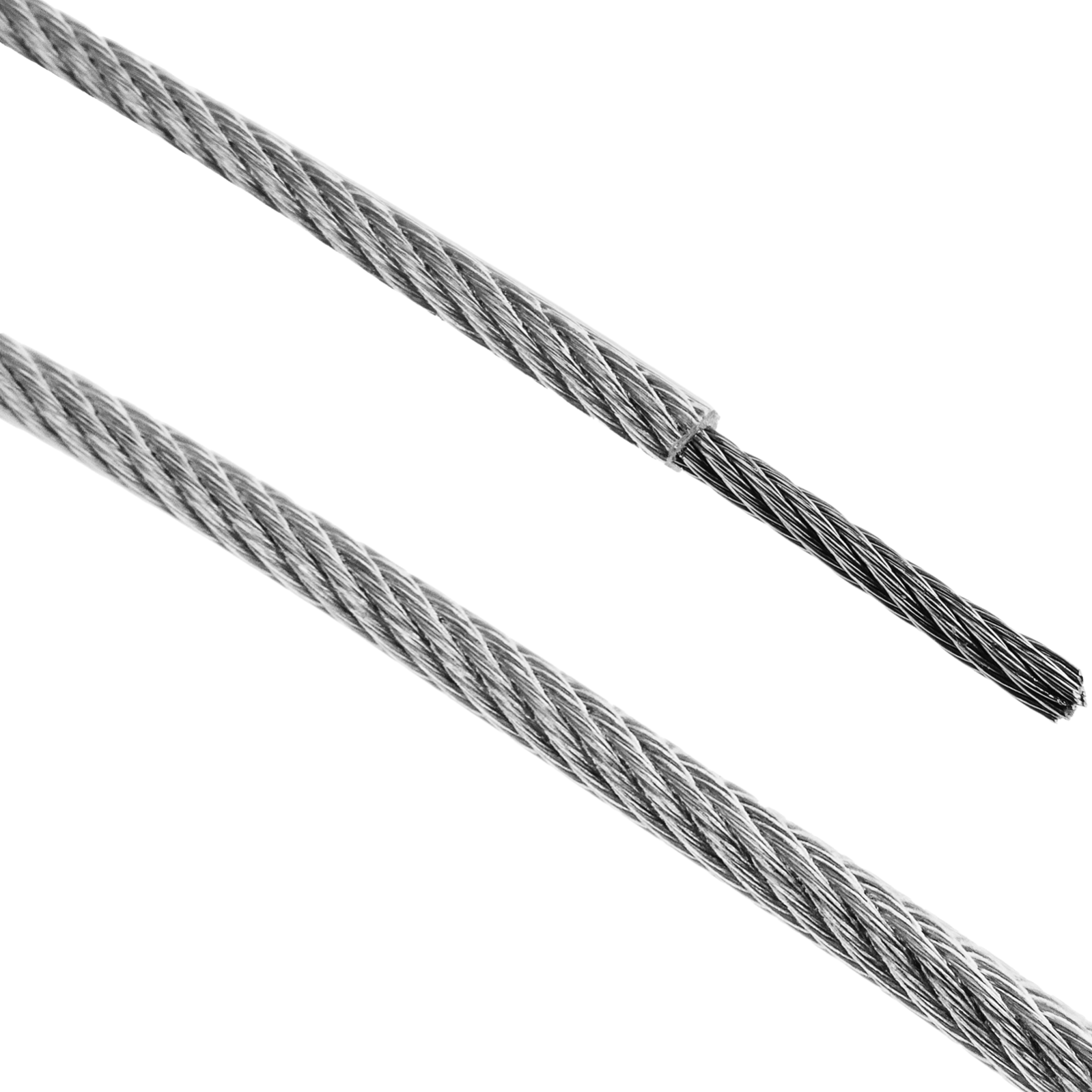 Câble en acier inoxydable 7x19 de 4,0 mm. Bobine de 100 m. Revêtement