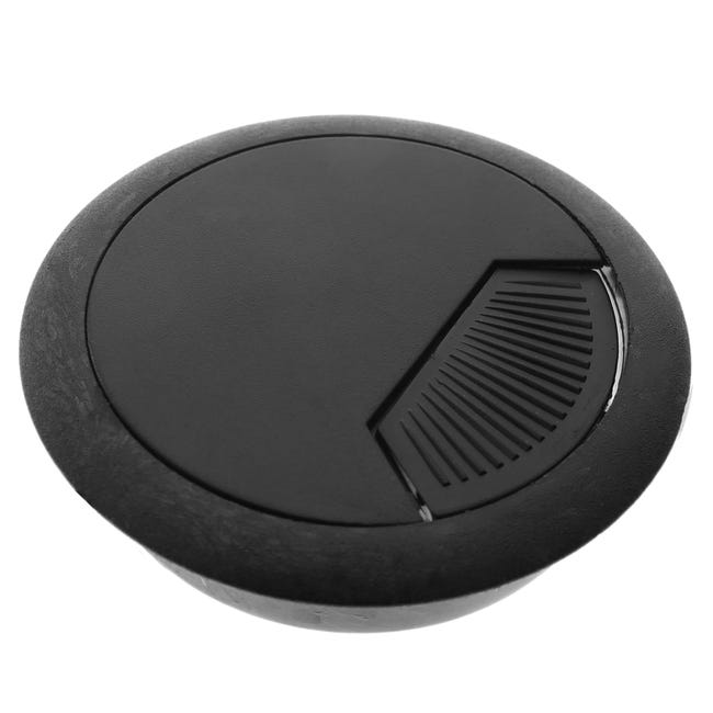 2 Passacavo Da Scrivania 80 Mm Nero - Gestione Cavi Elettrici, Anti Aggrovigliamento - Foto 3
