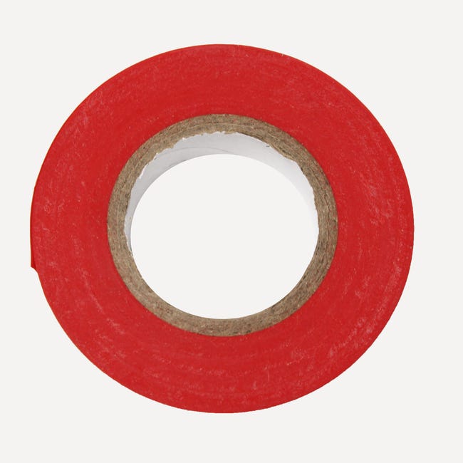 Cinta aislante adhesiva PVC roja 0,15x19MM 20 metros