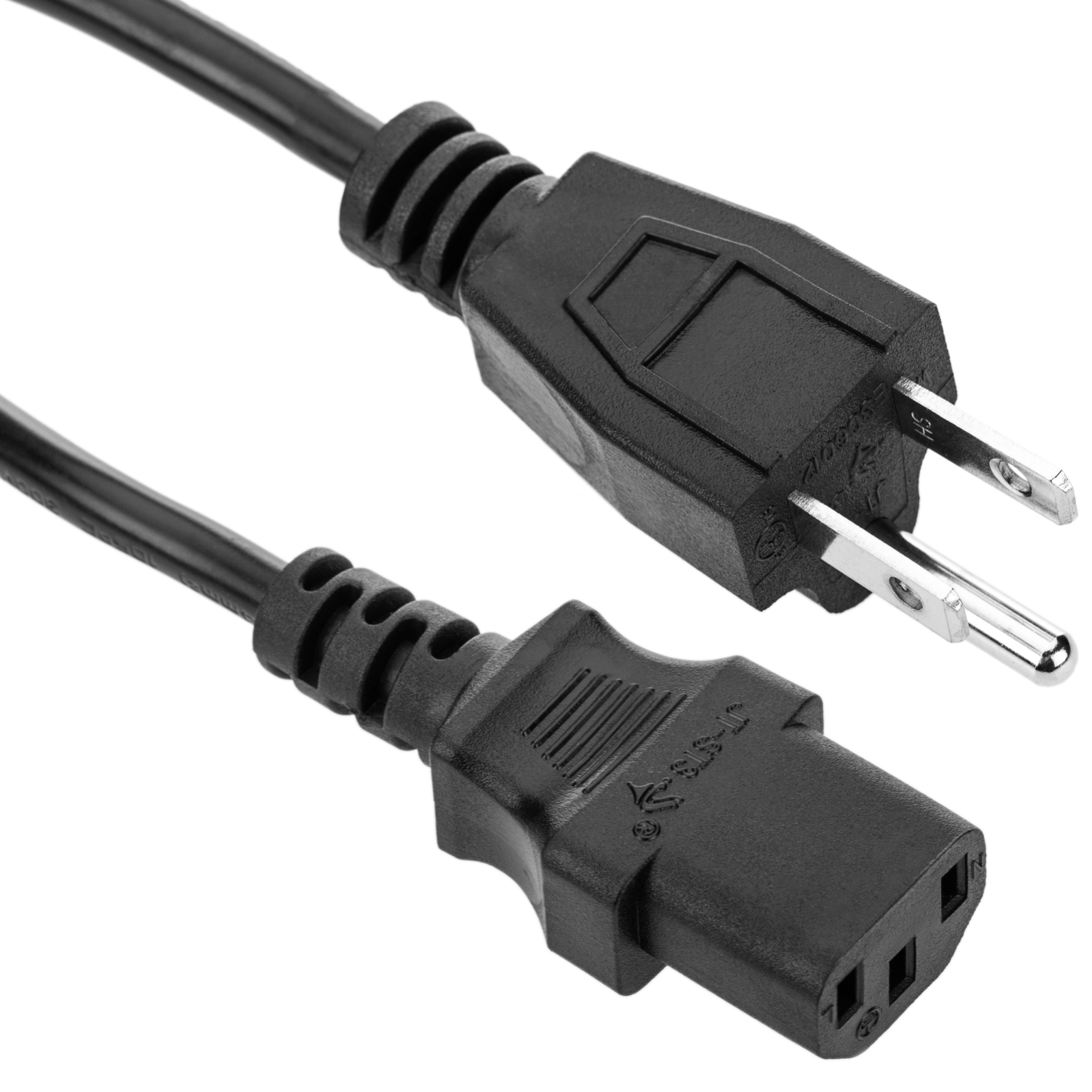 Cordon d'alimentation américain NEMA 5 15P IEC 60320 C13 0.4m noire