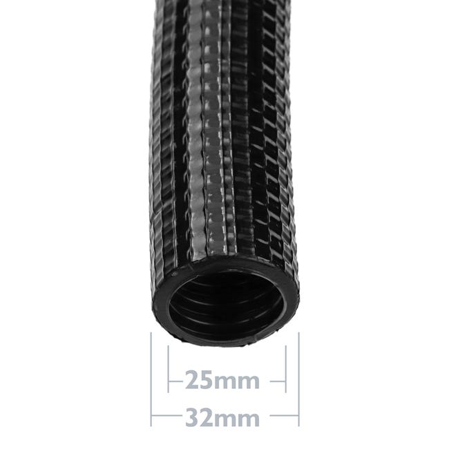 Tubo corrugado reforzado PVC M-32 50 m Negro | Merlin