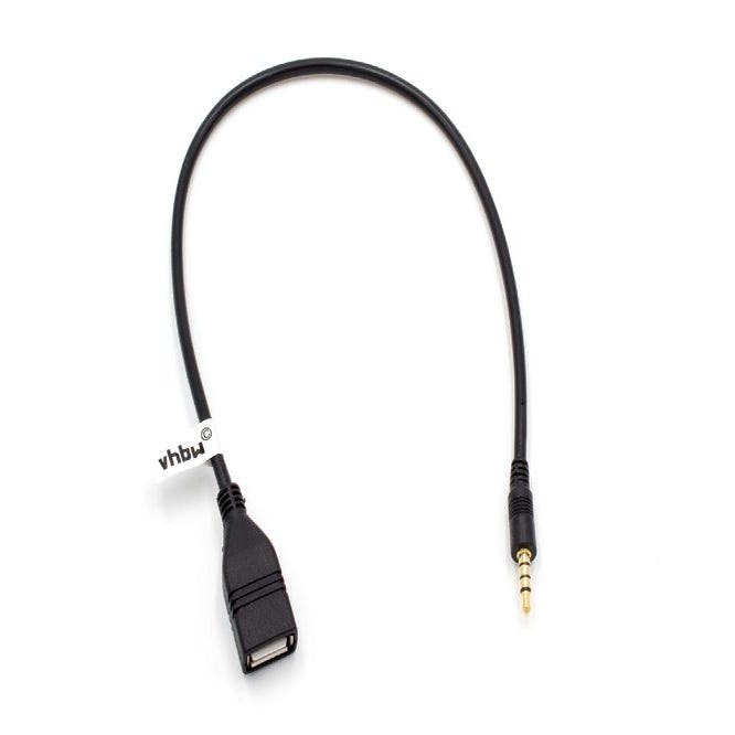 vhbw Câble adaptateur AUX pour radio de voiture compatible avec Citroen de  l'année de fabr.