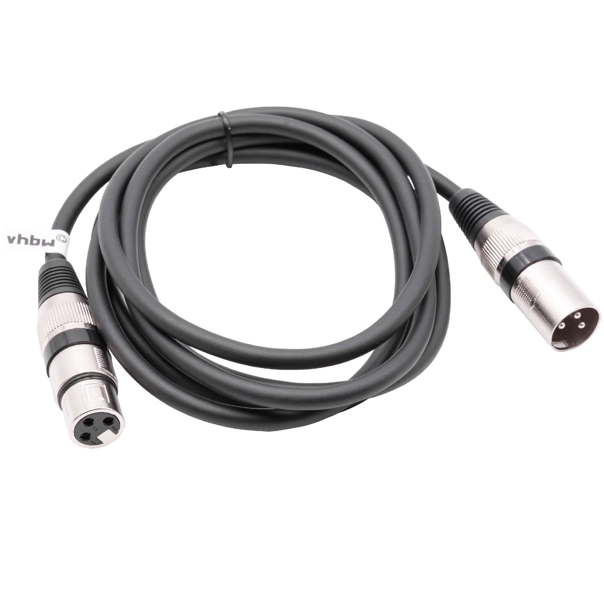 Vhbw Câble lumière DMX prise XLR mâle et femelle compatible avec éclairage  scénique, projecteurs - 3 broches, câble PVC, noir, 2m