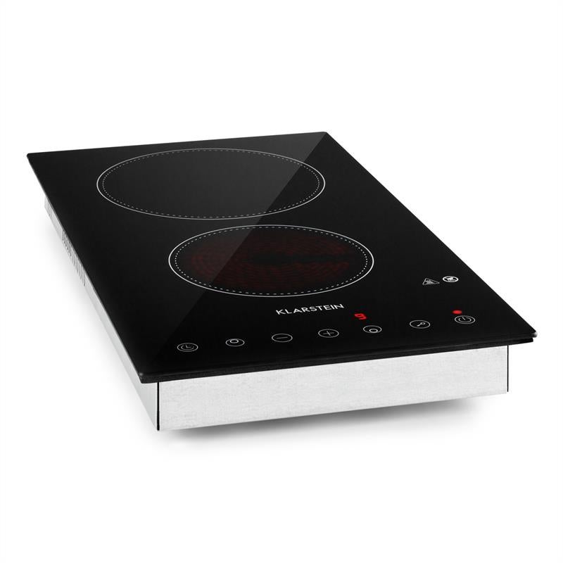 Klarstein EasyCook Domino Plaque de cuisson vitrocéramique 2 feux 3000W  noire