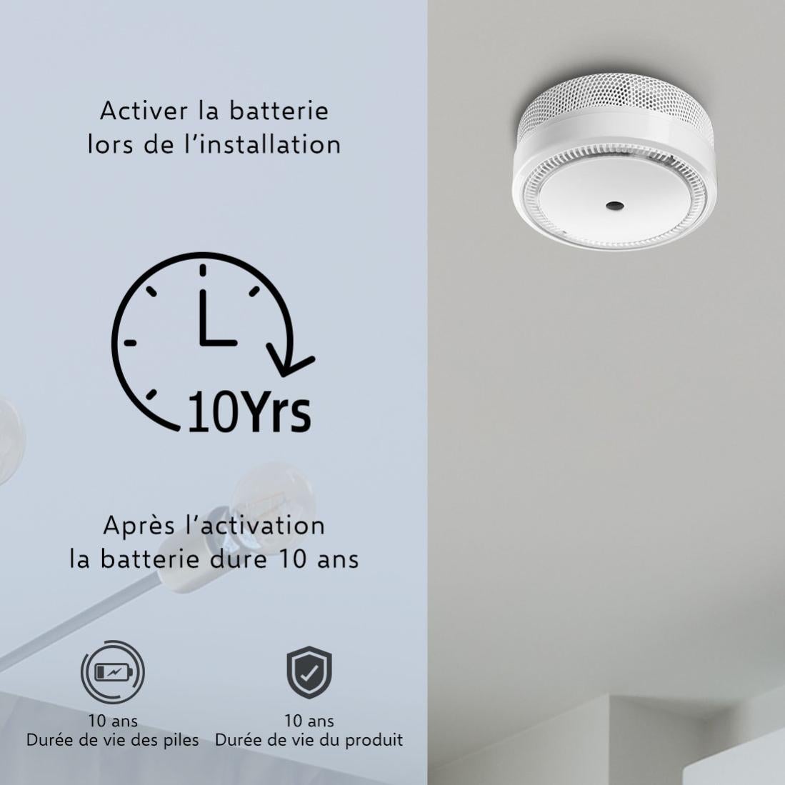 ELRO FS8010 Détecteur de Fumée Compact Design - 10 ans batterie - conforme à en 14604 - 4