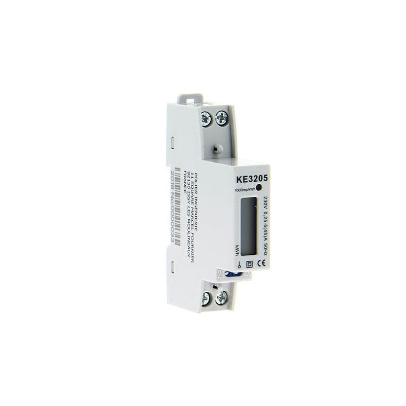 Compteur électrique à sortie impulsions LCD pour rail DIN monophasé EMDIN02
