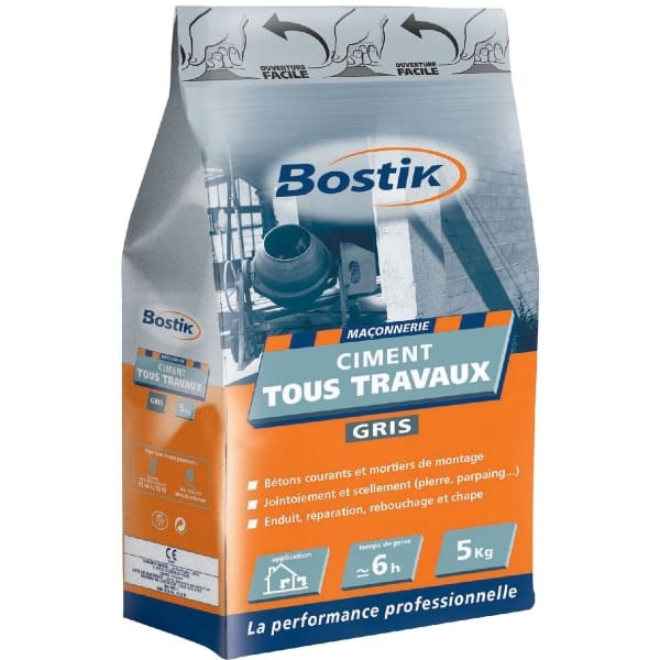 Sac de ciment gris tous travaux 5 kg Bostik Leroy Merlin