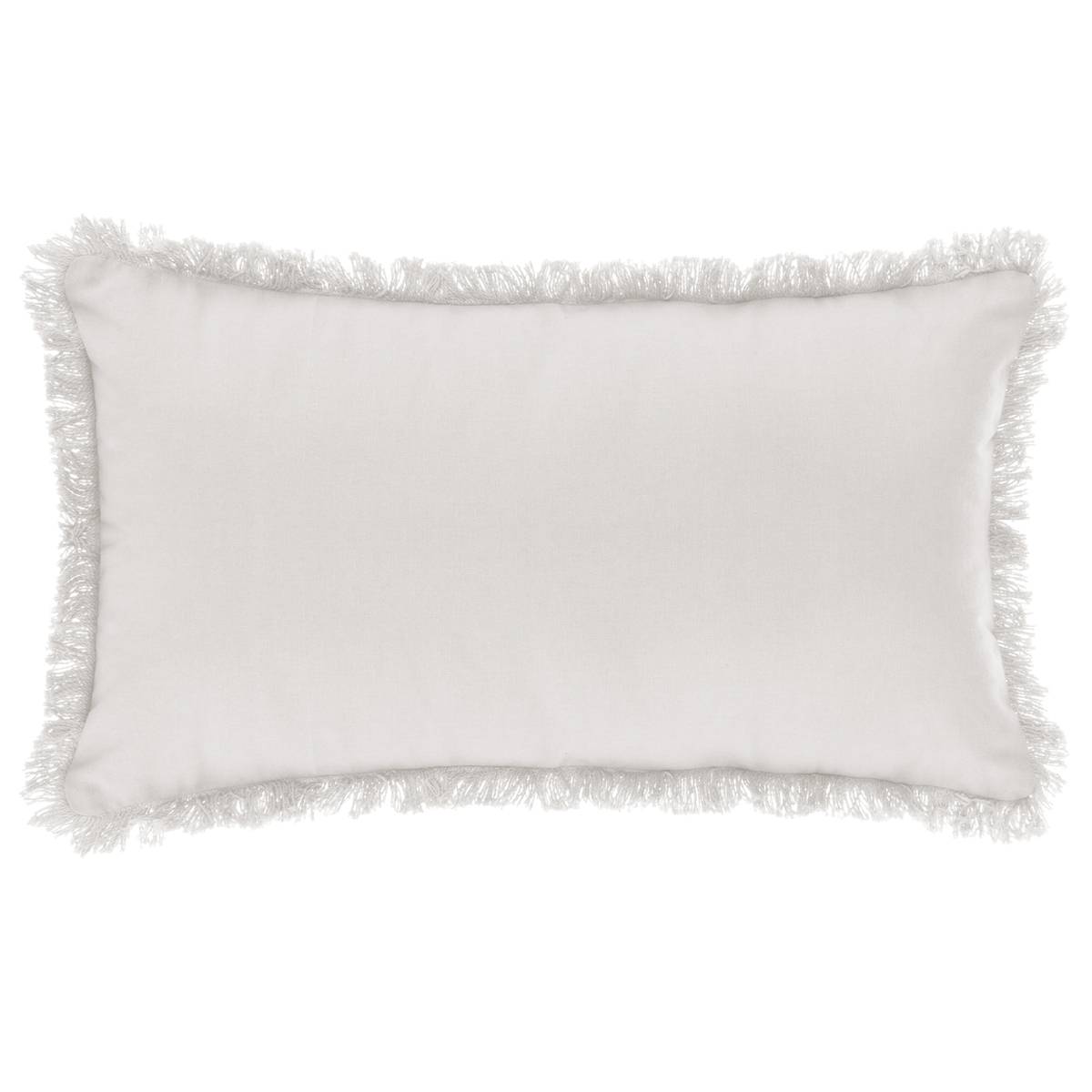 Cojín - flecos - algodón - marfil - 30x50 cm - atmosphera créateur d'intérieur