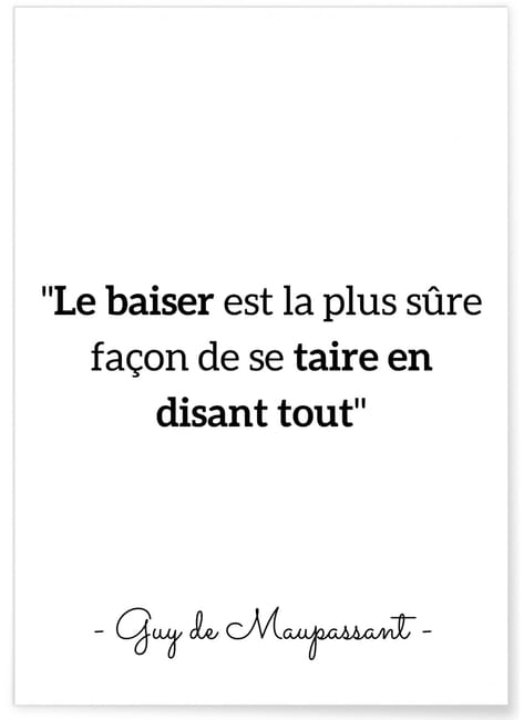 Affiche Citation Guy De Maupassant Le Baiser Est La Plus Sure Format A3 Leroy Merlin Affiche Citation Guy De Maupassant Le Baiser Est La Plus Sure Format A3 Leroy Merlin