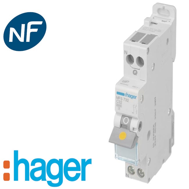 Hager MFN720  Disjoncteur 20 A - Phase + Neutre