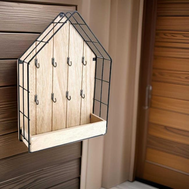 Caja de llaves de metal y madera Home 35 cm Leroy Merlin