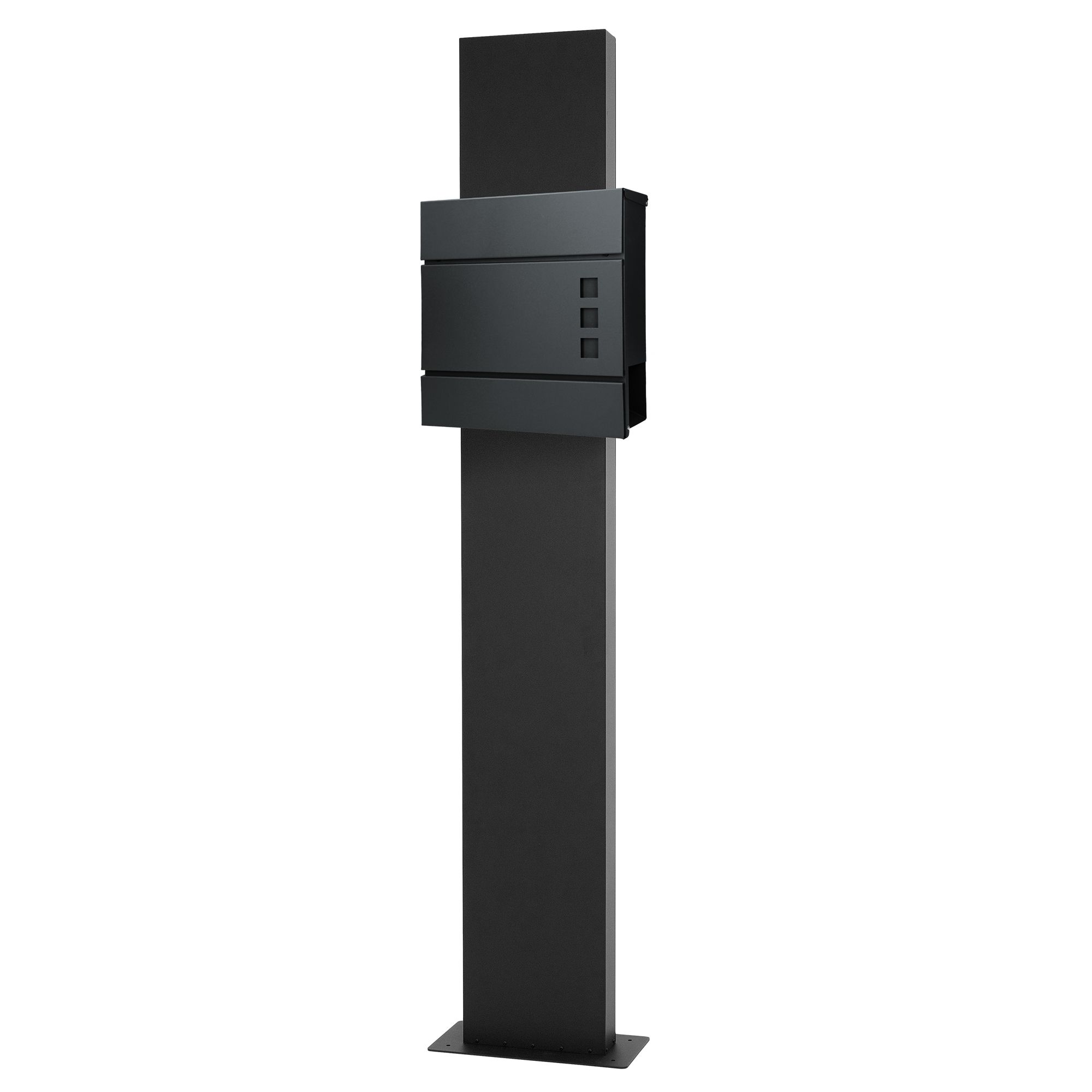 Boîte Aux Lettres Avec Support Mailbox Anthracite Moderne Avec 2.