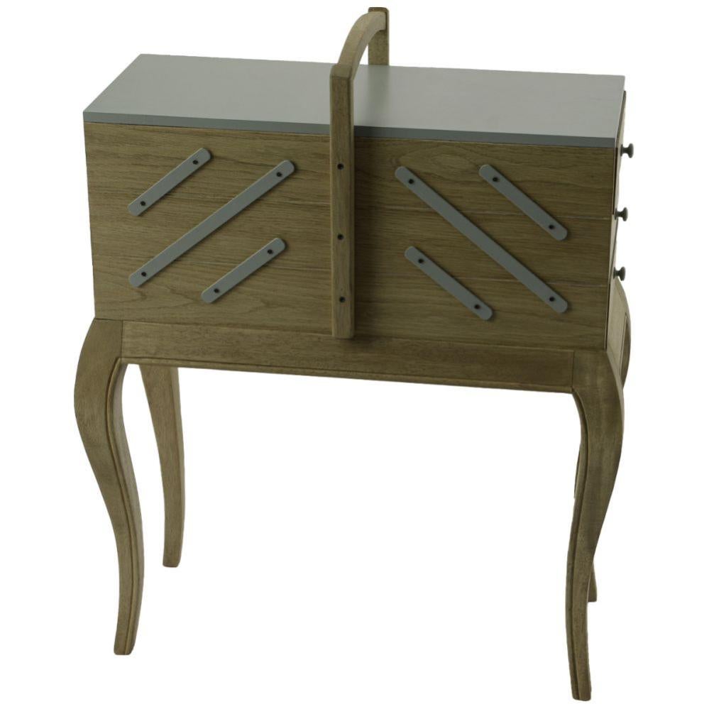 Boîte à Couture En Bois Vintage Motif Pissenlit - Organisateur à Compartiments, Environ 22.5x14.5x10 Cm - Vide Ou Avec Kit Complet