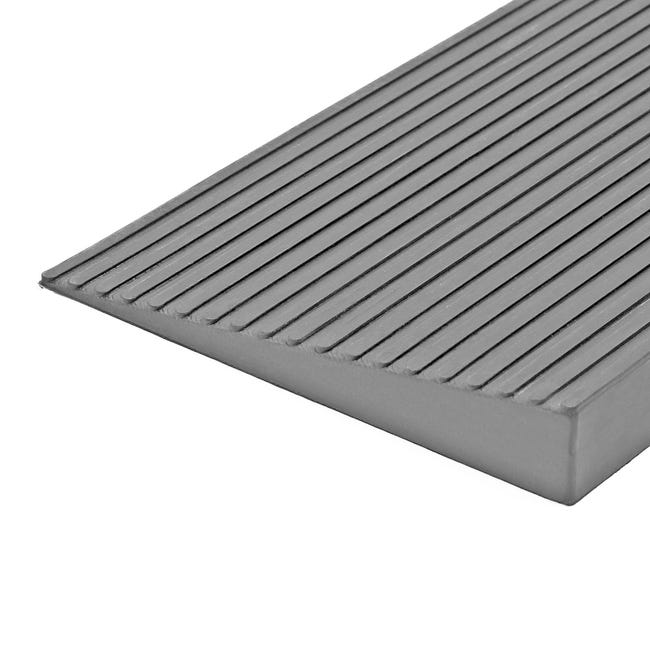 Rampe de seuil caoutchouc surface antidérapante 100 x 1 cm avec adhésif  double face rampe d'accès fauteuil roulant gris