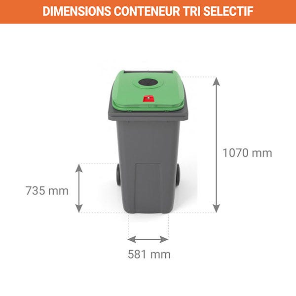 Conteneur pour tri des déchets - 100 litres