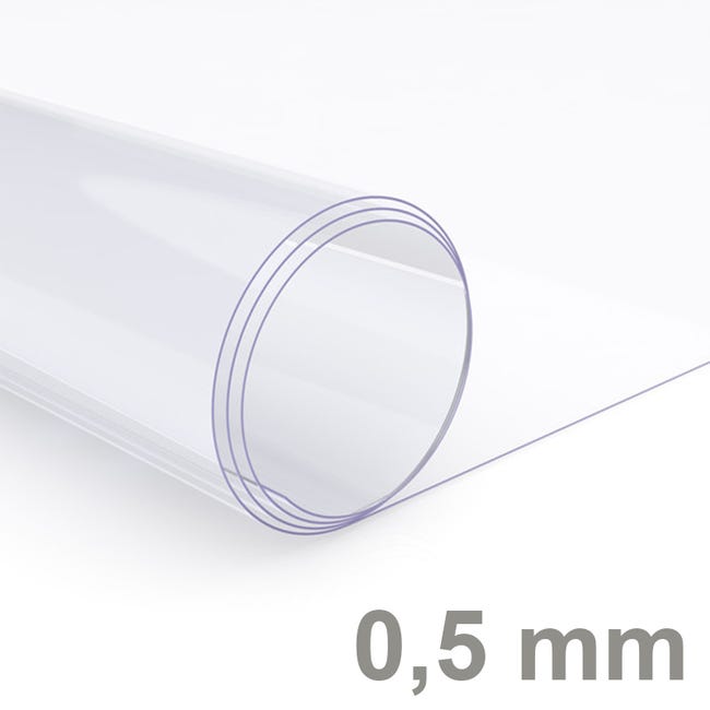 TRENTE - Protège table Transparent 3mm - Toile cirée épaisse transparente  (largeur 90