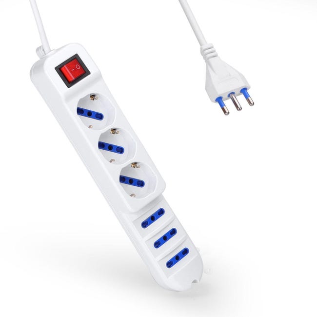 Ciabatta Elettrica 9 Posti Con Cavo 5M - Interruttore, 2500W Max, Nero - Foto 7