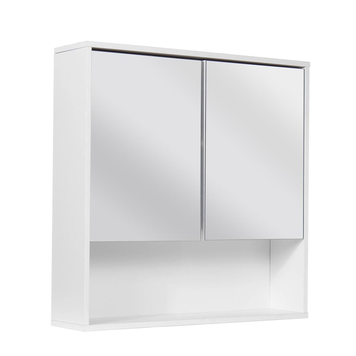 Armoire de Toilette Murale 2 Portes Miroirs l.60 cm Blanc Leroy Merlin